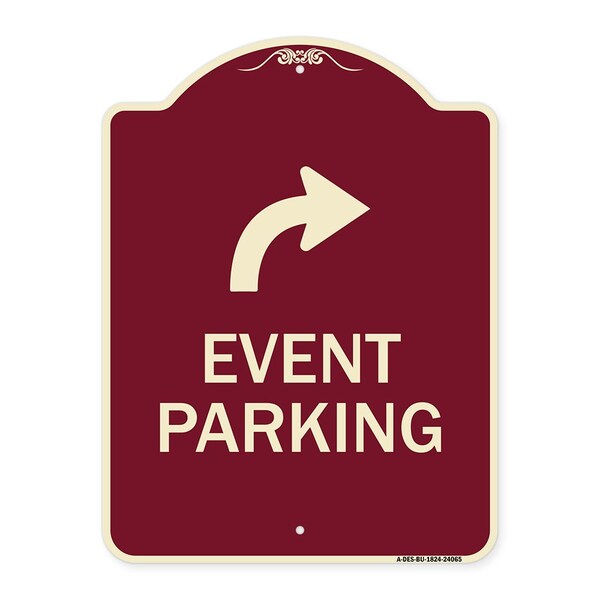 Signmission Event Parking W/ Upper Right Arrow Heavy-Gauge Aluminum Architectural Sign, 24" x 18", BU-1824-24065 A-DES-BU-1824-24065 - main